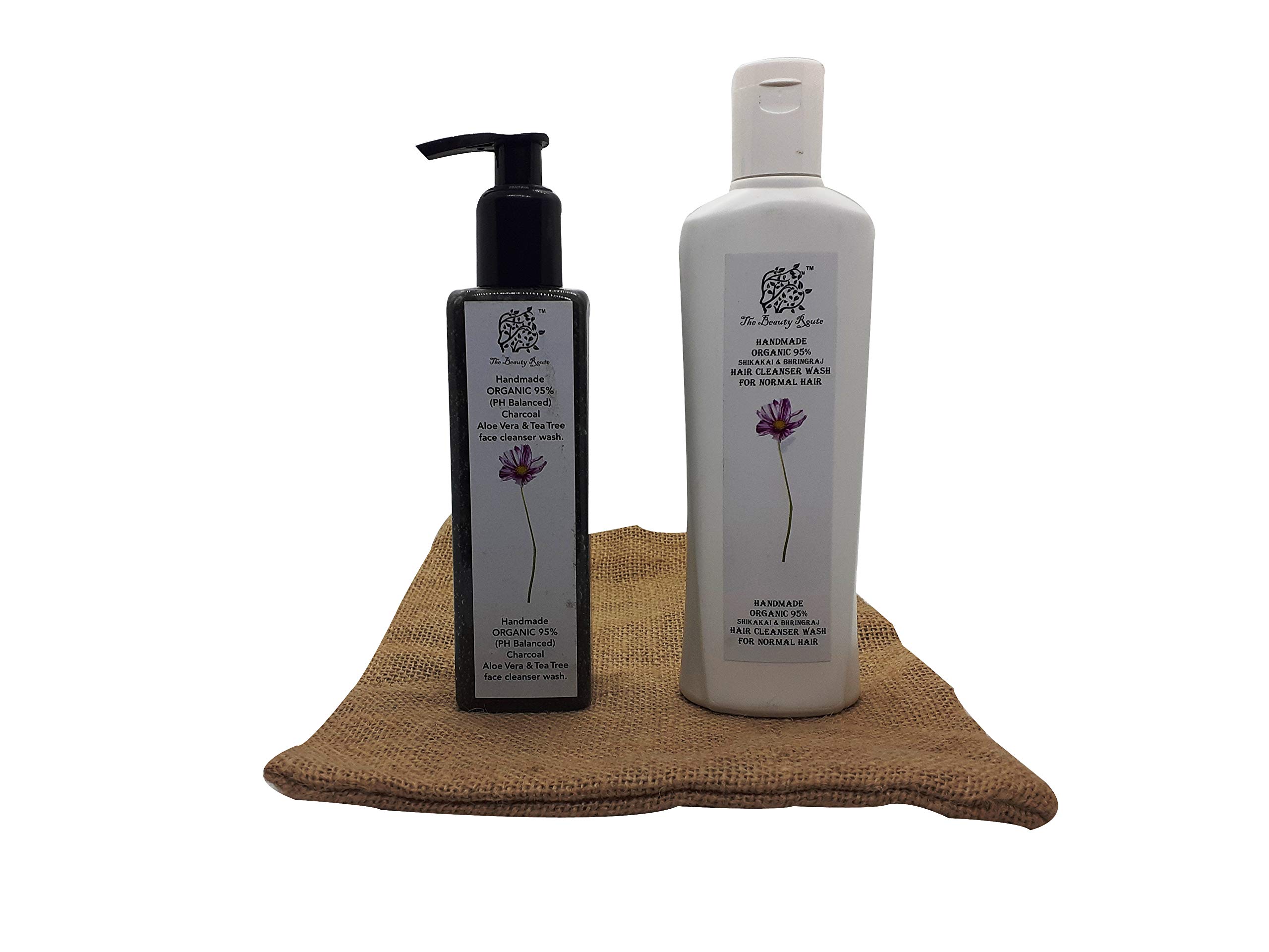 Organic Aloe Vera & Tea Tree Face Cleanser and Organic Shikakai & Bhringraj Hair Cleanser Combo Pack of 2, (200 ml each)-image-14