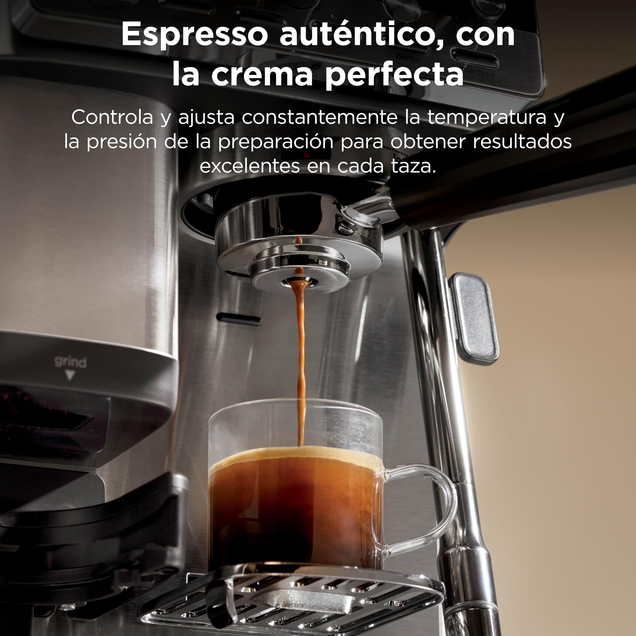 Ninja Luxe Café Mini Cafetera 2 en 1 para café de filtro y espresso con espumador automático de leche, molinillo integrado ES351EU