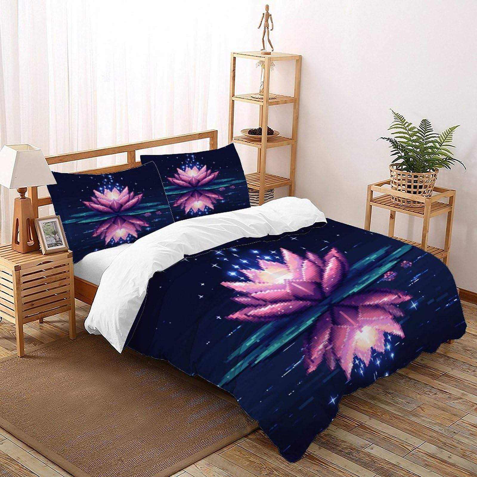 Parure de lit imprimé peinture à l'huile ciel cosmique pour lit adulte 1 place