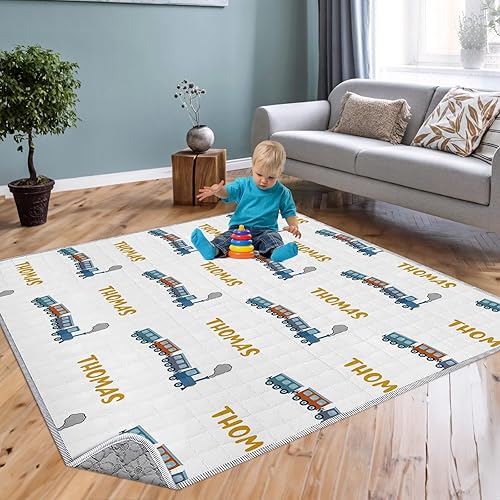 Miniatura 2 de Alfombrillas de juego personalizadas para el suelo  Alfombra portátil plegable para bebé, se adapta a patio de juegos, tapete de juego de bebé con