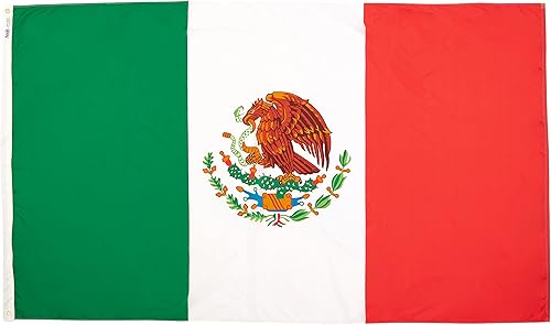 Miniatura 6 de Annin Flagmakers Modelo 195706 Bandera de México fabricada en Estados Unidos según especificaciones de diseño oficiales de las Naciones Unidas, 3 x