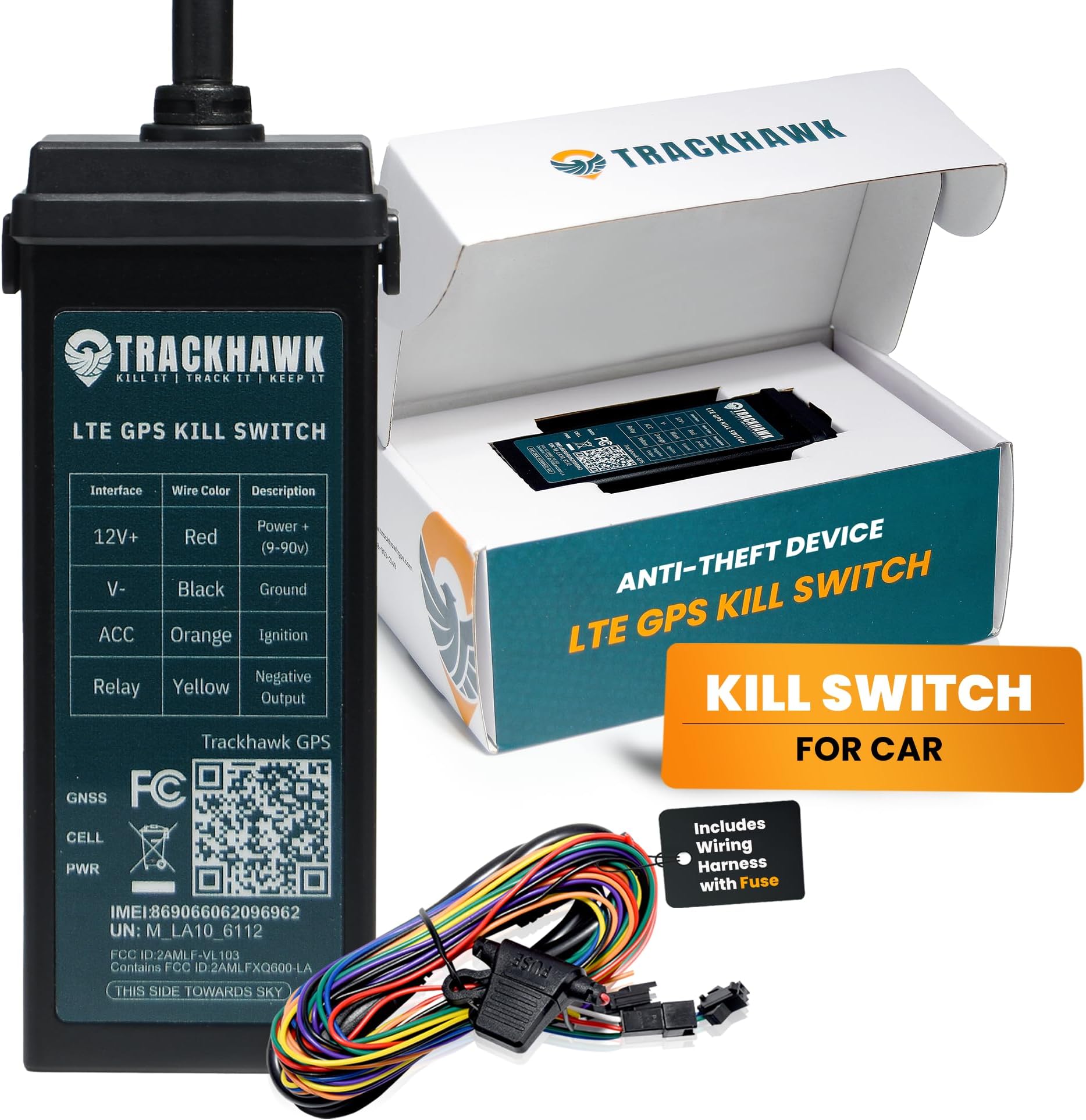 VL03 GPS Tracker with Kill Switch - 4G LTE Vehicle Tracking for Cars, Trucks & Trailers with Driver Monitoring, Anti-Theft Protection & Real-Time Location Tracking – Subscription Required