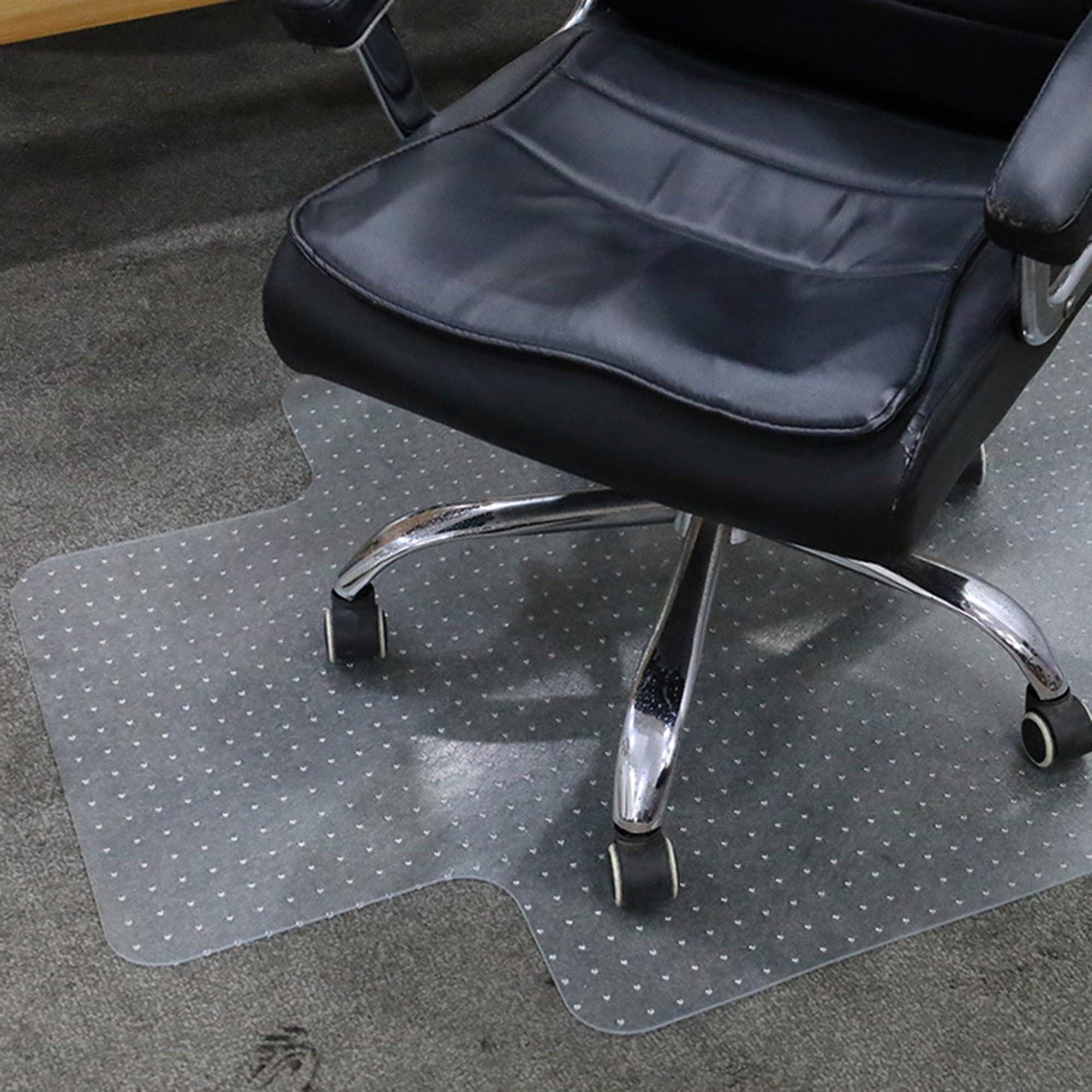 Bodenschutzmatte, Bürostuhlmatte für Teppichböden, Bodenmatte mit rutschfester Noppenlippe, transparente Teppichschutzmatte, Gaming-Stuhlmatte, Stuhlunterlage (90 x 120 cm)