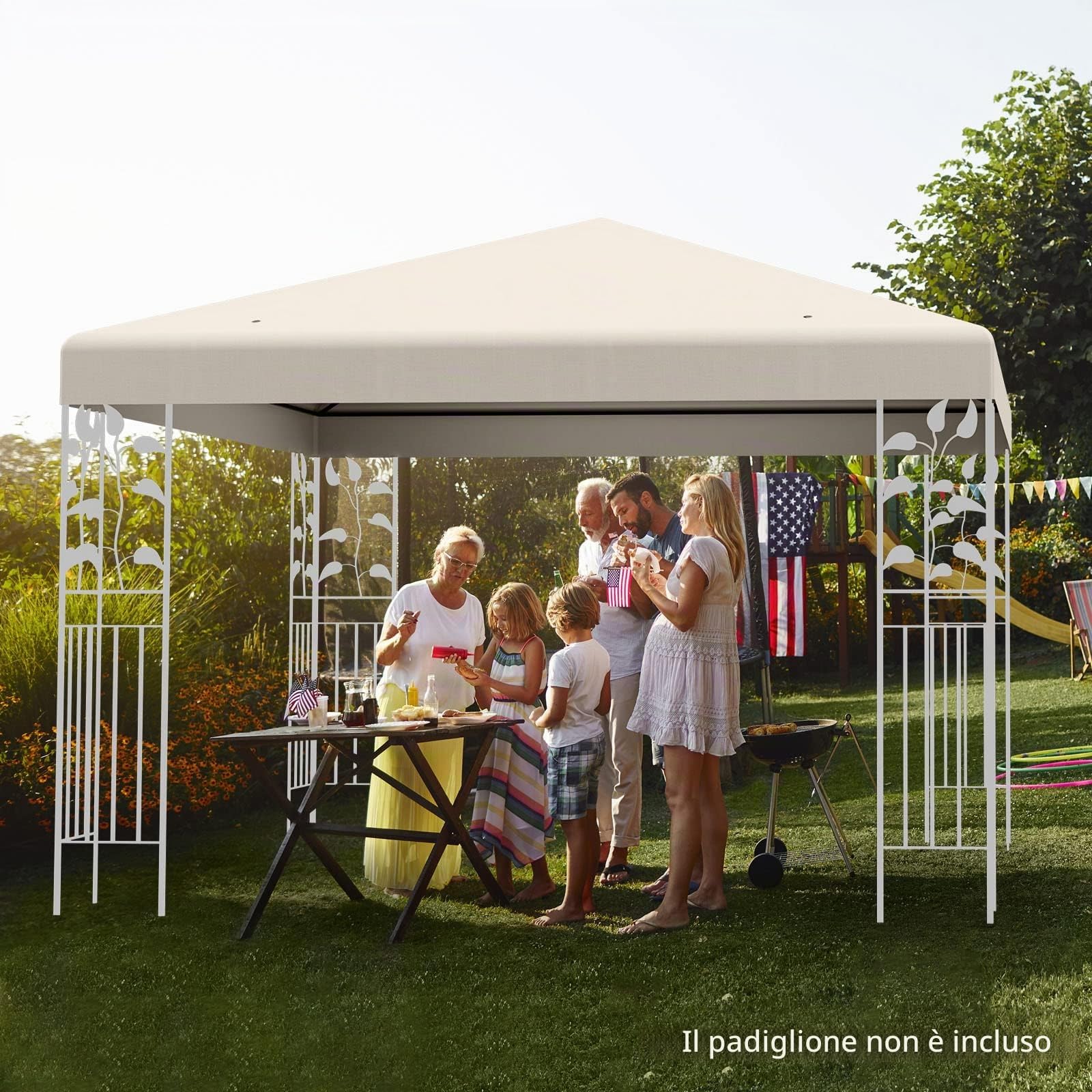 FANTASK Rivestimento di ricambio con chiusure in velcro, tetto di ricambio per gazebo da giardino, 3 x 3 m