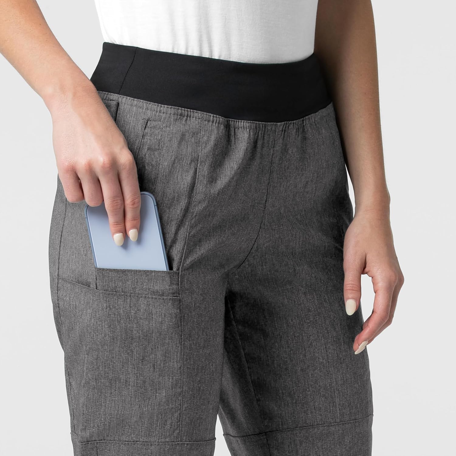 W123 Women's Comfort Waist Cargo Jogger Scrub Pant - Image 7
