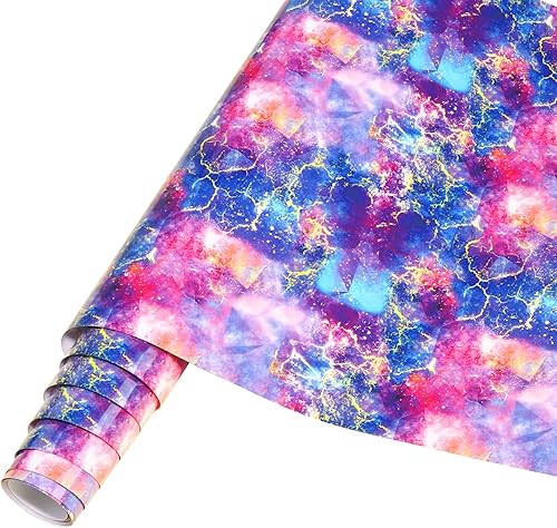 Rollo de vinilo HTV con estampado de galaxia, 12 x 8 pies, vinilo de transferencia de calor con patrón de cristal, vinilo HTV para planchar en