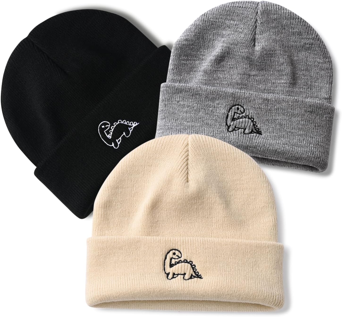 Baby Winter Beanie Hat,Kids Cute Dinosaur Soft Knit Beanie for Little Boy Girl Warm Winter Hat Caps