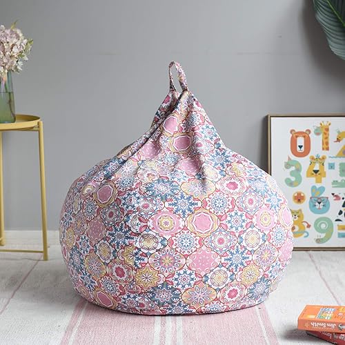 Miniatura 89 de YuppieLife Funda para puf de almacenamiento para niños (sin relleno), organizador de juguetes, sofá con asa de transporte, disponible para niños y