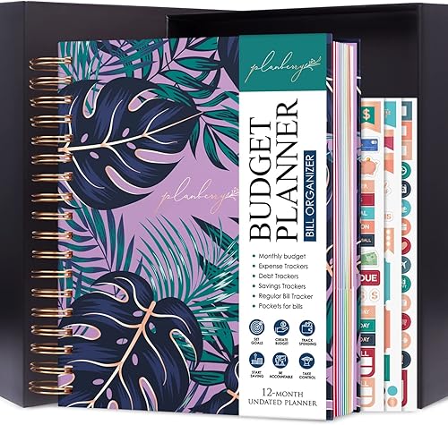 PLANBERRY - Planificador de presupuesto y organizador de cuentas mensual con bolsillos, organizador de pagos y finanzas para el hogar, libro de