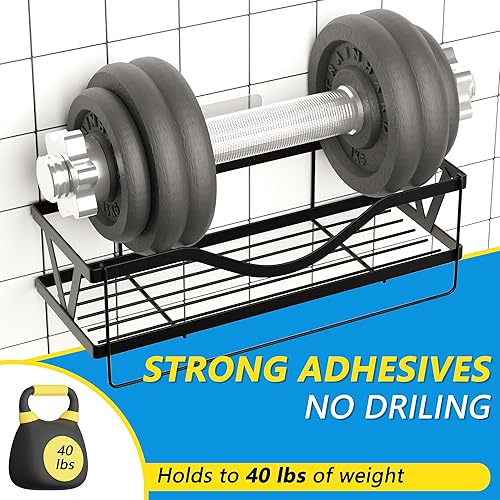 Miniatura 5 de SEALAMB Paquete de 5 organizadores de ducha de baño con estantes de ducha adhesivos de gran capacidad con organizador de jabón y soporte para