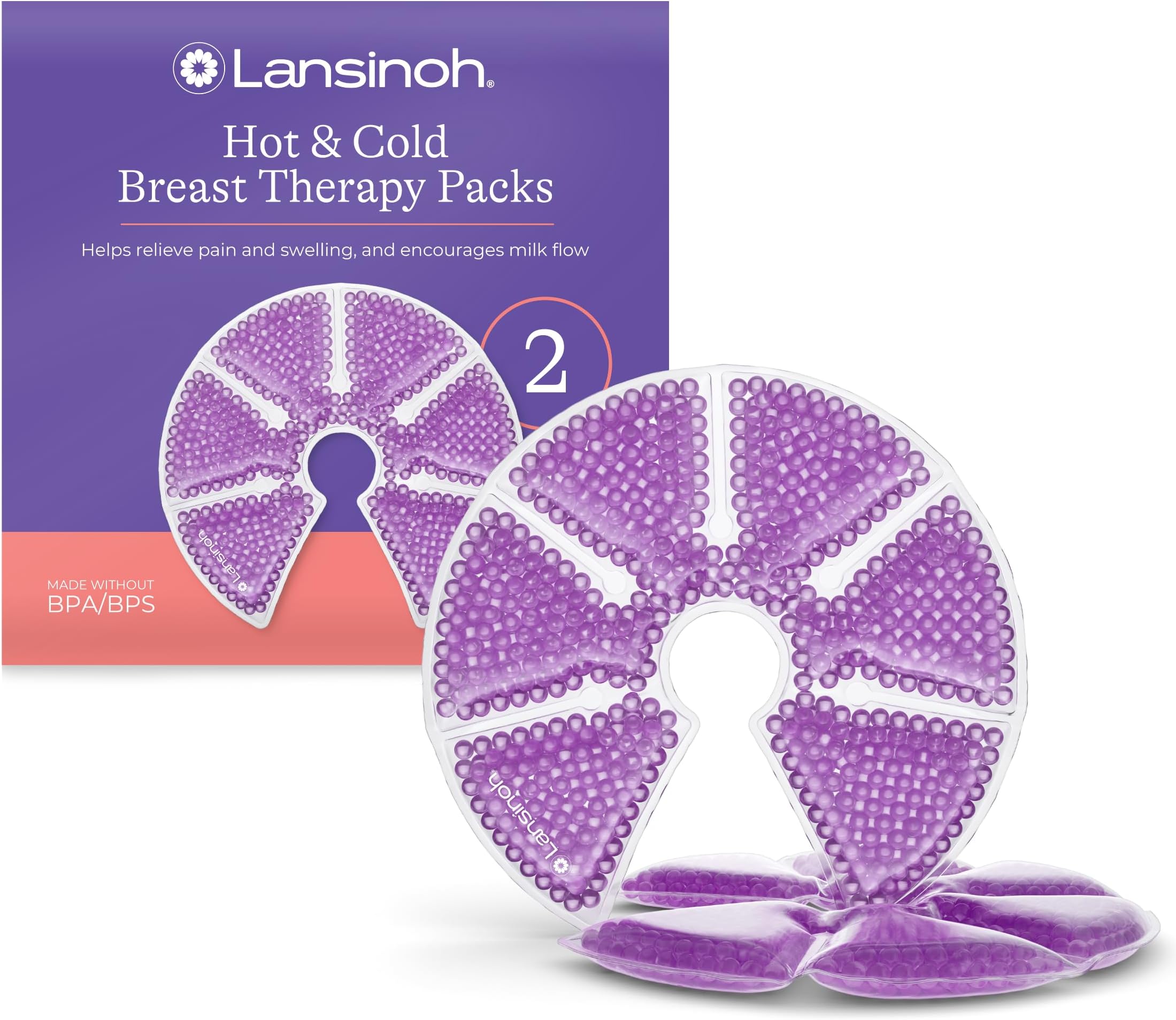 Hot & Cold Breast Therapy Gel Pads - 2 Pack with Soft Covers - Breastfeeding Compress - Helps Relieve discomfort from Common Breast Feeding Conditions - Hospital Bag Maternity Essentials