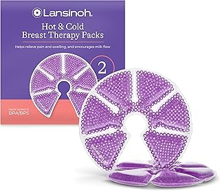 Hot & Cold Breast Therapy Gel Pads - 2 Pack with Soft Covers - Breastfeeding Compress - Helps Relieve discomfort from Common Breast Feeding Conditions - Hospital Bag Maternity Essentials