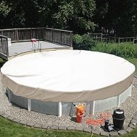 Vista 16 de TANG Cubiertas redondas de 16 pies para piscina de 12 pies para tanque redondo sobre el suelo, cubiertas de piscina de hojas de invierno