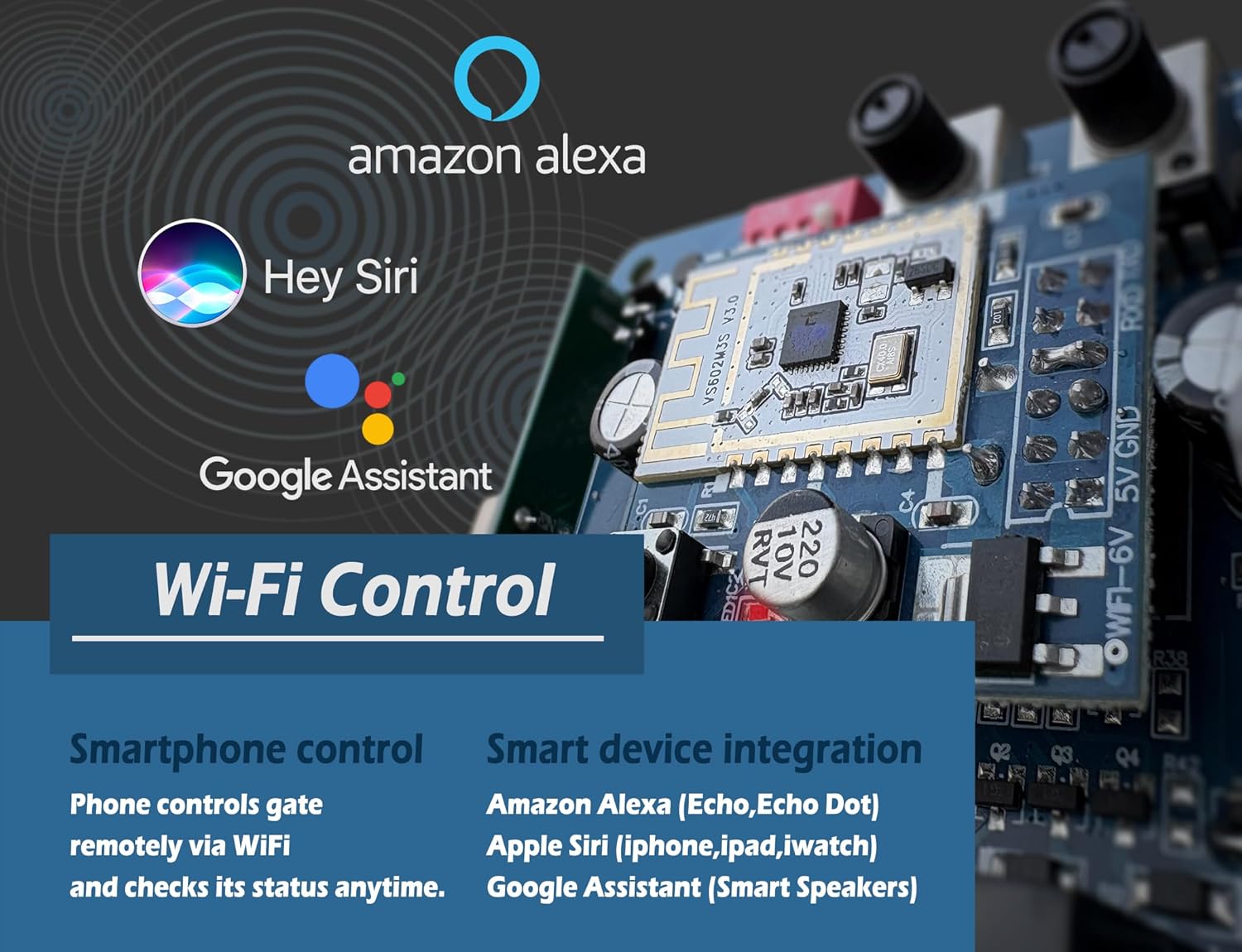 Circuit board with WiFi module for smart control