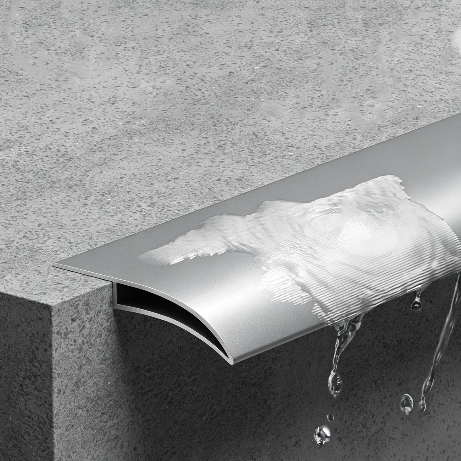 Blazea Gray Hawk-Beak Roof Eaves Drip Line Metal Paintable, Weatherproof Protection