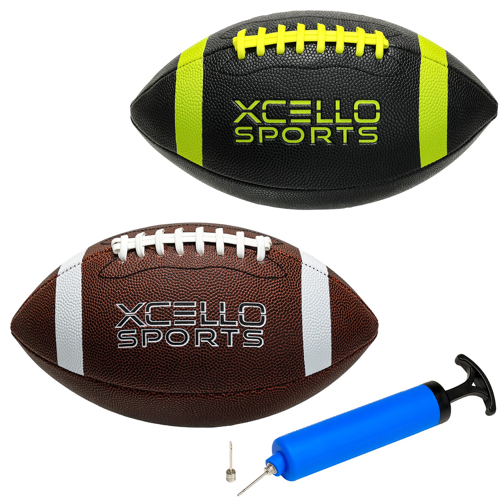 Xcello Sports JR Football Assortment w/Pump (Pack of 2)