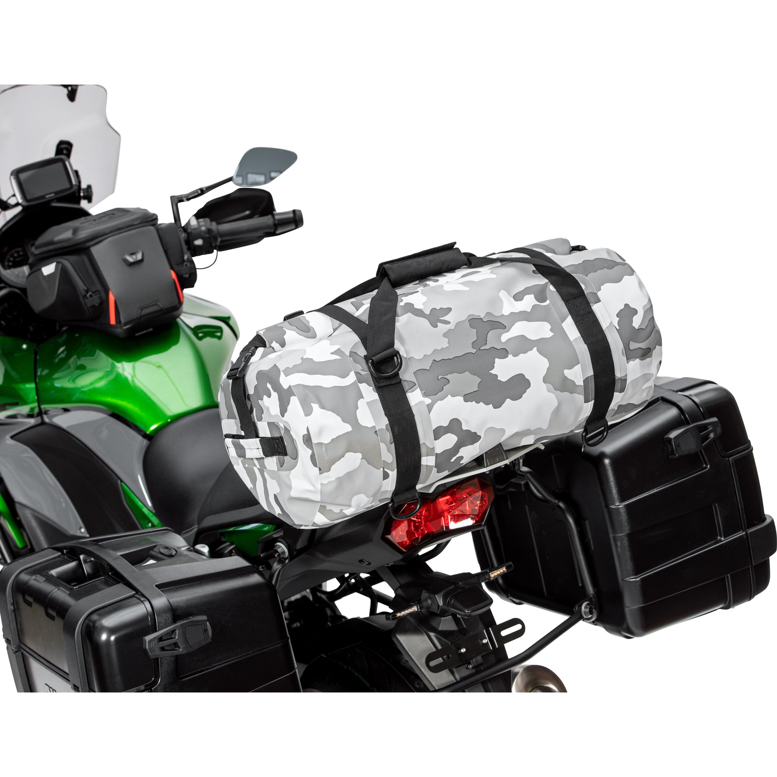 QBag wasserdichte Gepäckrolle Hecktasche 45L für Motorrad - Camouflage