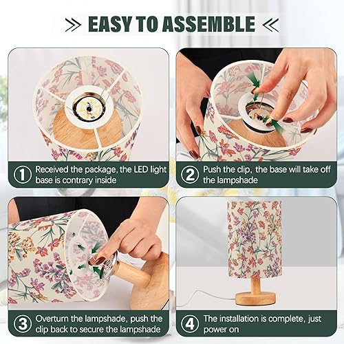 Miniatura 4 de Lámparas de mesa Pequeñas Lámpara de Mesa Moderna Colorida Floreciente Brusada Lámpara de Flores Silvestres para Estudio