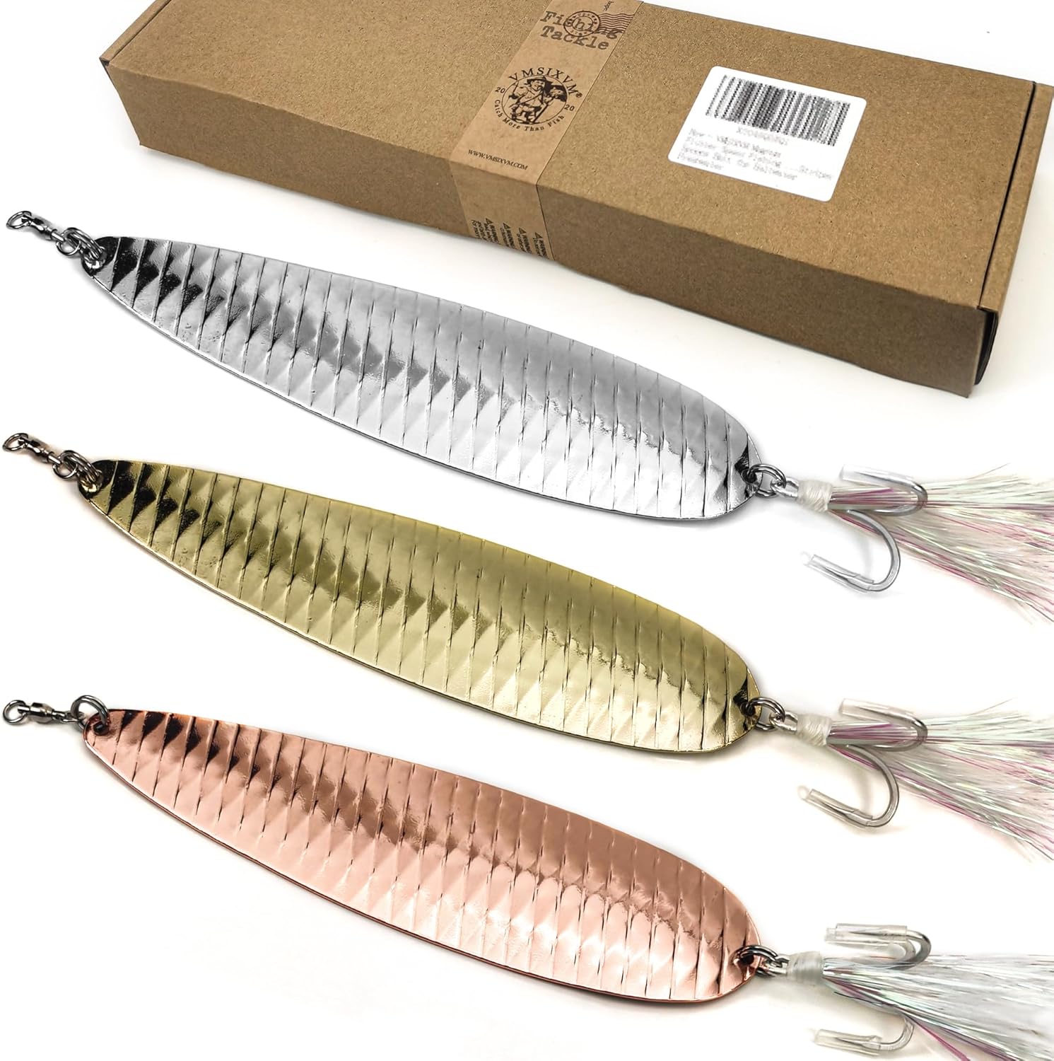 Magnum Flutter Spoon Deep Sea Jigging Fishing Lures, 7.5-9 Inch Large Hard Metal Sinking Trolling Casting Striper Fishing Spoon Baits for Striped Bass, Salmon, Walleye, Saltwater, Freshwater