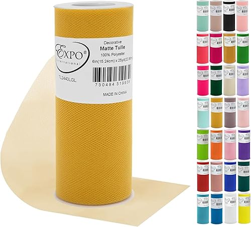 Miniatura 87 de Expo International Tul mate decorativo, tela de tul de poliéster ligero para tutús, disfraces y decoraciones de fiestas, lavable, fácil de usar, 6