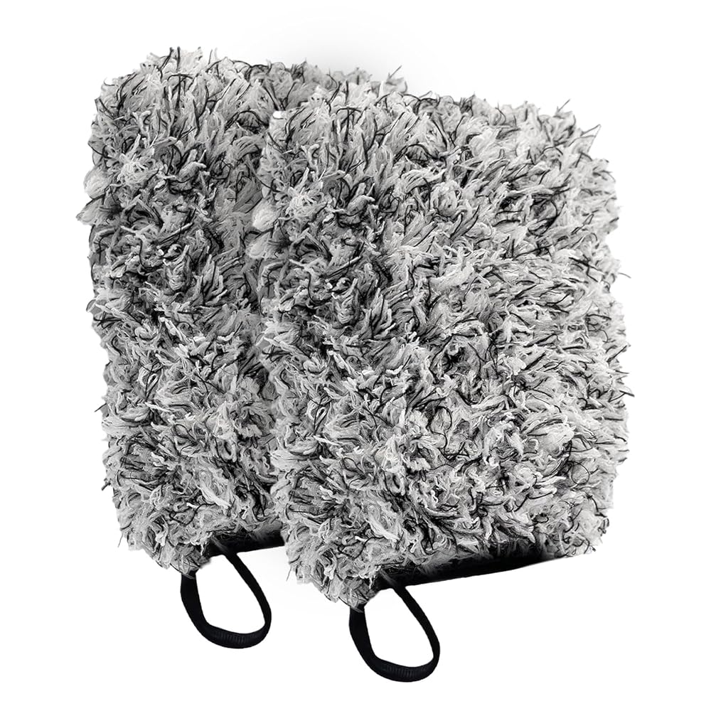 2PCS Soft Microfiber Car Wash Mitt for Auto & Home