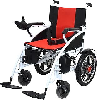 All Terrain Travel Electric Wheelchair for Senior, Heavy Duty Power Wheelchair, 2x250 Motor Foldable Electric Wheelchairs for Adults, Power Wheelchair, Silla de Ruedas para Adultos Electrica, (Red)