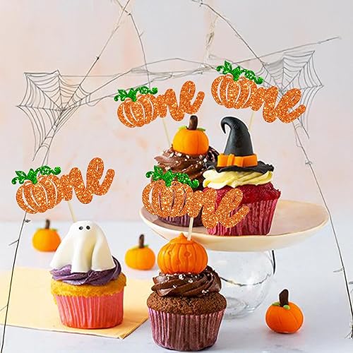 Miniatura 56 de Gyufise 24 piezas de calabaza Oh Baby Cupcake Toppers Glitter Baby Shower Calabaza Cupcake Picks Baby Feet Decoraciones para pasteles temáticos de A