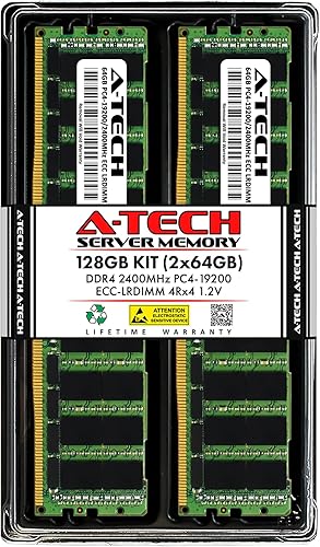 Miniatura 1 de A-Tech Kit de 128 GB (2 x 64 GB) RAM para servidores en rack ASUS RS400-E8, RS500-E8, RS540-E8, RS720-E8, RS720Q-E8  DDR4 2400MHz PC4-19200 ECC