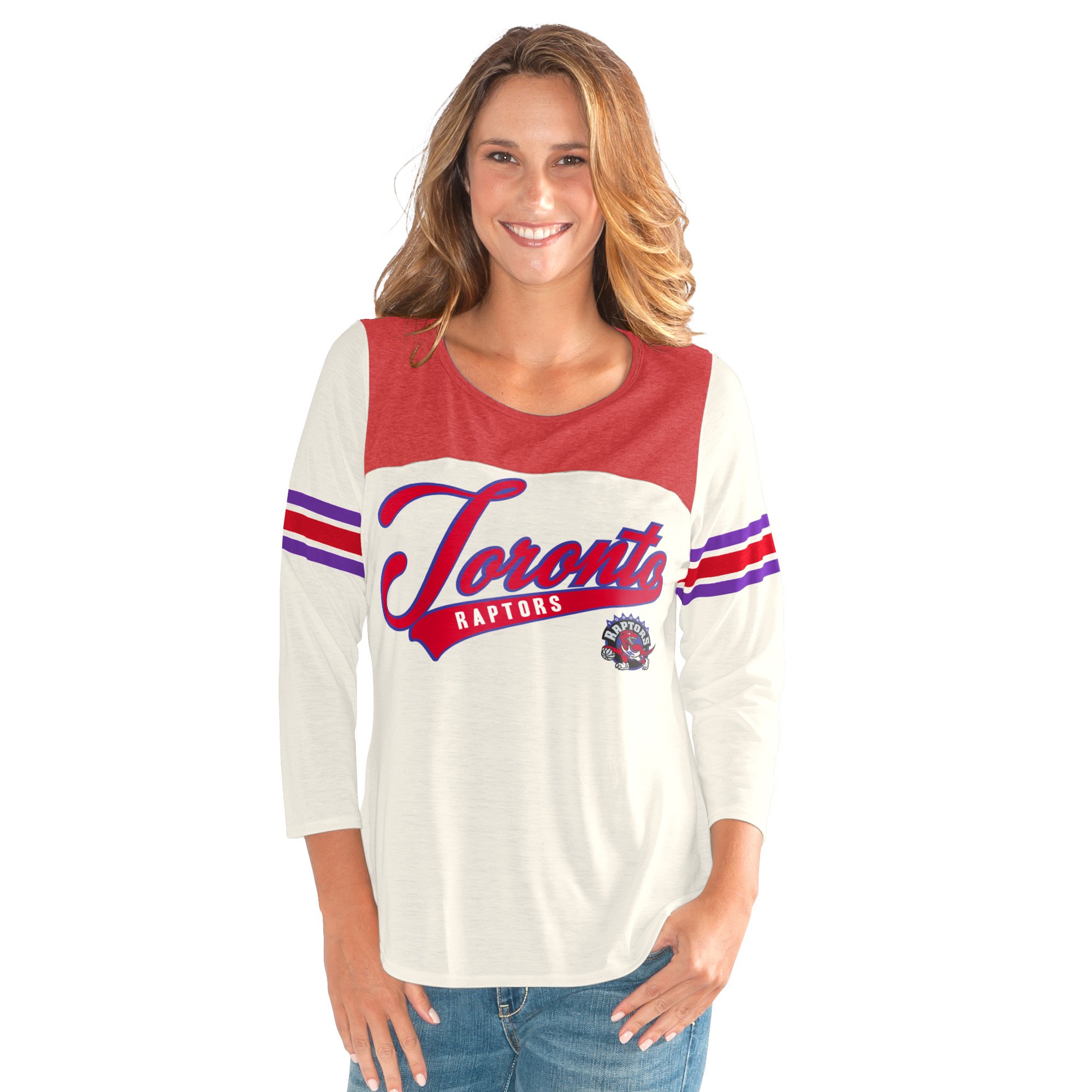 GIII For Her NBA Women's End Zone 3/4 Sleeve Tee