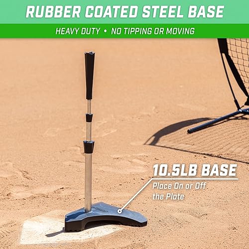 Miniatura 6 de GoSports Red de práctica de béisbol y softbol de 7 x 7 pies con camiseta de bateo profesional ajustable, elige red estándar o profesional