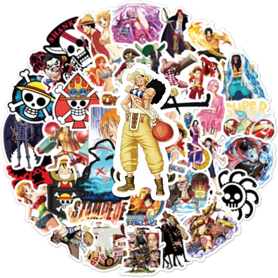 For Stickers Set of 50, Cute Anime for Stickers, Waterproof Decal, Cute, Stylish, Cartoon DIY Stickers, Diary, Suitcase, Snowboard, Suitcase, Guitar, Car, Water Bottle, Bicycle, Skateboard, Motorcycle, Helmet, Laptop, Mobile Phone, Materials, Tape, Students, Anniversary, Gift, Birthday Present, Notebook Stationery Set