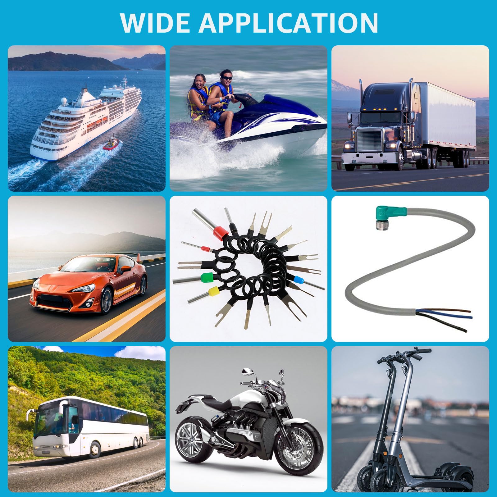 Tcwhniev 720 Pcs Pin Connector Kit, 21 Types Car Electrical Wire Terminal Connector Set, 1/1.5/1.8/2.2/2.8/3.5mm Terminal Pins Non Insulated Wire Connectors Crimped Connector Terminal for Truck