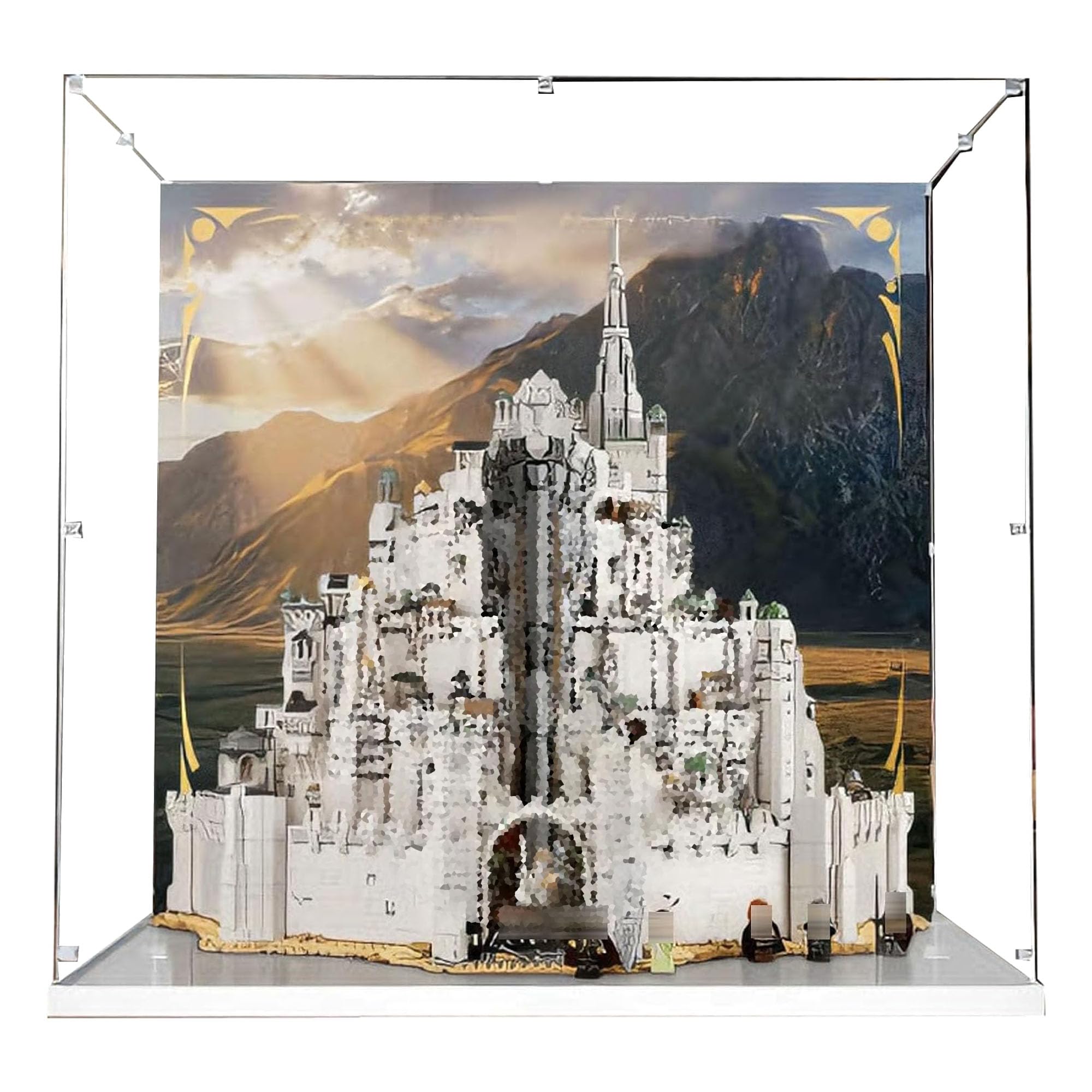 Acrylic Display Case for Le-go 11377 White Tower Castle Model (Background B)