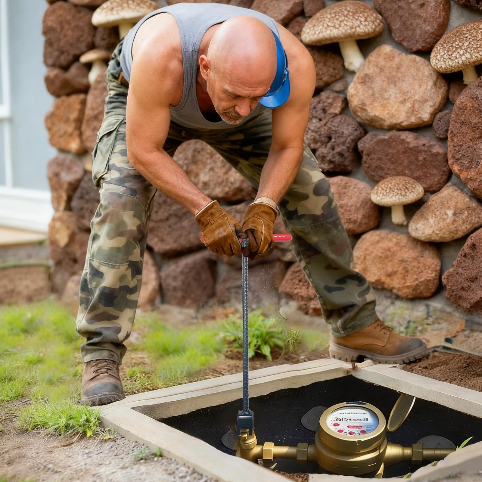 Llave Para Cortar Agua Forma T Multifuncional Antideslizante Ergonómica | Llave para Válvulas de Jardín Para Fontanería, Riego, Exterior, Jardín, Construcción, Hogar, Suministro Hídrico, Granja