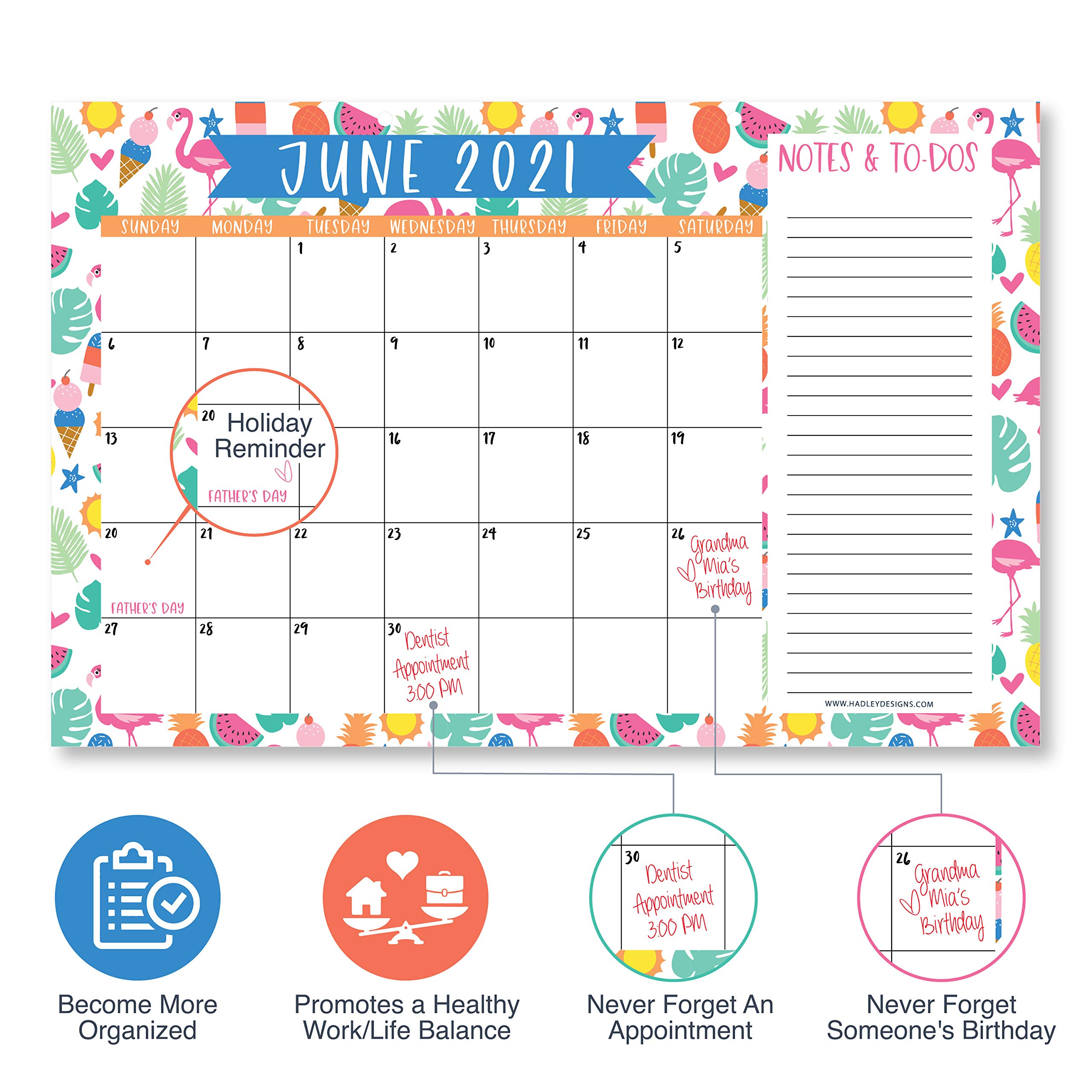 Buy 20212022 Doodle Desk Calendar, Large Monthly Wall Planner with
