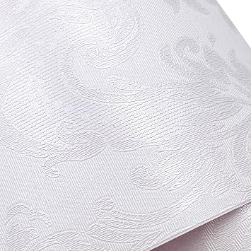 SimpleLife4U Peel & Stick Shelf Liner Waterproof Drawer Paper 17.7 Inch by 9.8 Feet, White Damask