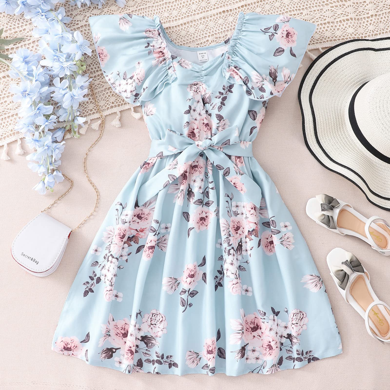 open lace back dress Amazon.com: Girls Princess Dress Up Toddler Girls Child Fly Sleeve Floral  Print Summer Beach Sundress Party Dresses Princess Dress (Blue, 7-8 Years):  Clothing, Shoes & Jewelry