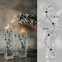 Vista 3 de 50 piezas de cadenas de perlas para velas flotantes, perlas falsas de efecto flotante para relleno de jarrón, decoraciones centrales para mesa