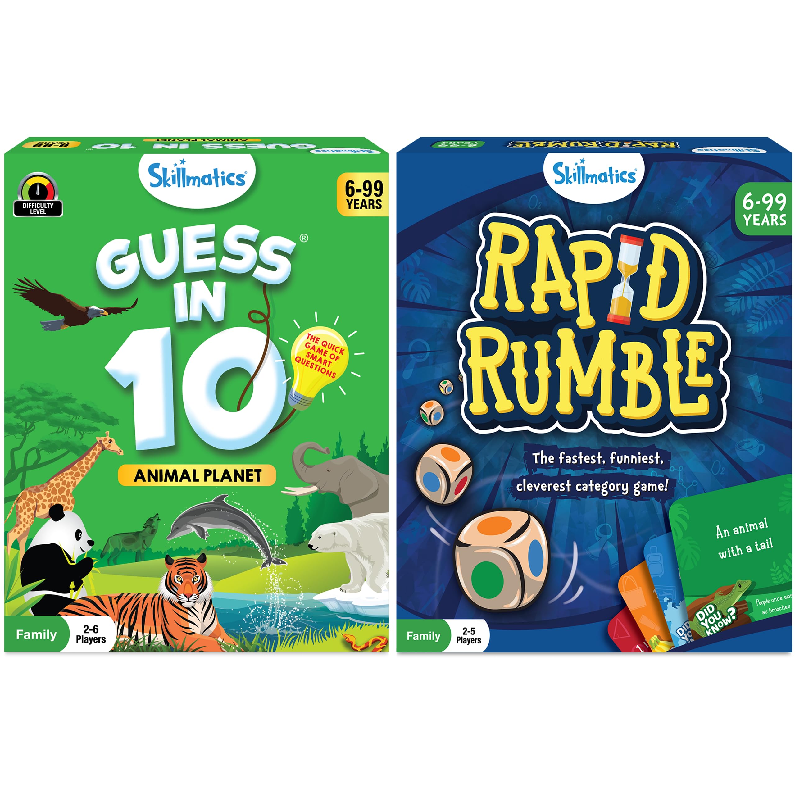 Skillmatics Rapid Rumble And Guess In 10 Animal Planet Bundle