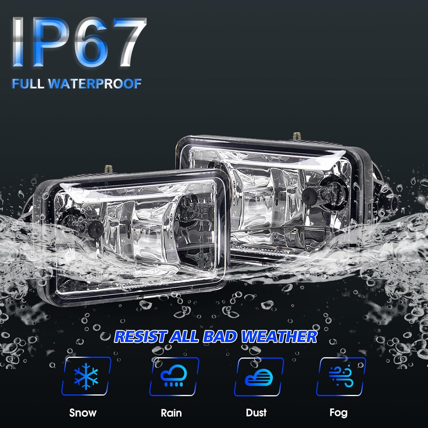 Fog Lights for 2015 2016 2017 2018 2019 2020 Ford F150 Bumper Lights Assembly Replacement Kit for 2017 2018 Super Duty with H10 12V 42W Halogen Bulbs (Clear Lens)