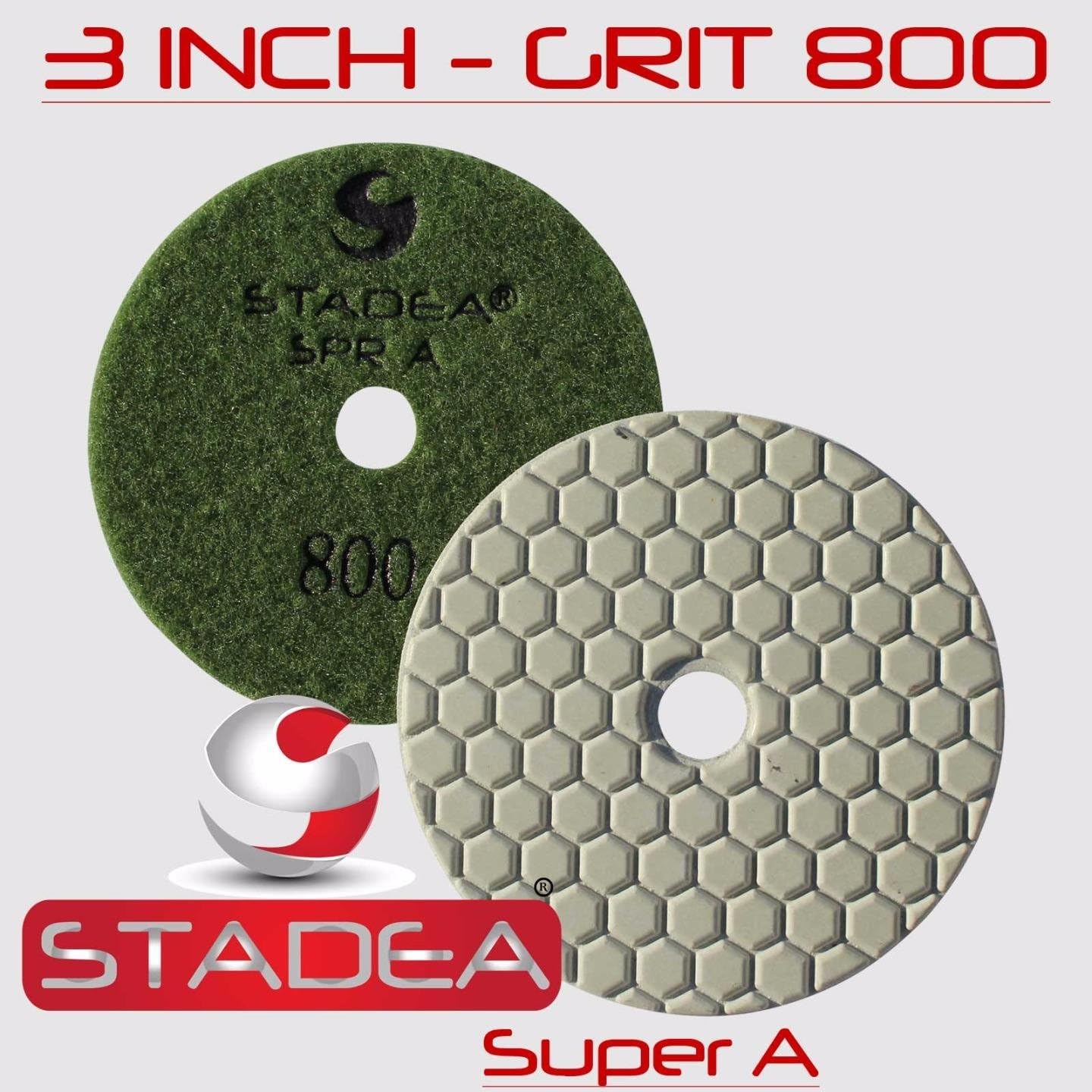 Stadea PPD155K Diamond Polishing Pad Dry 3" - Concrete Granite Stone Glass Polishing Grit 100