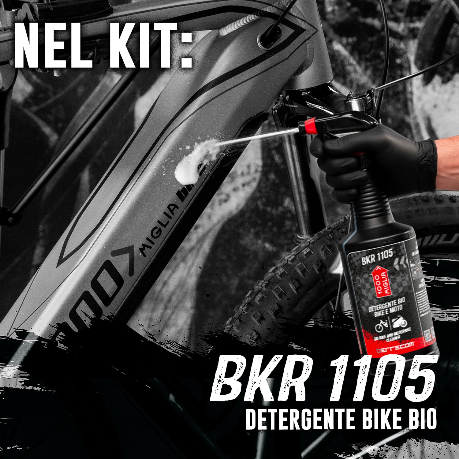 ERRECOM BIKE KIT - TORQUATO TESTA STARTER KIT - con T-Shirt e Sticker Esclusivi, include Detergente Bio Bici, Sgrassante Catena Alta Pressione, Lubrificante Catena Dry e All Weather