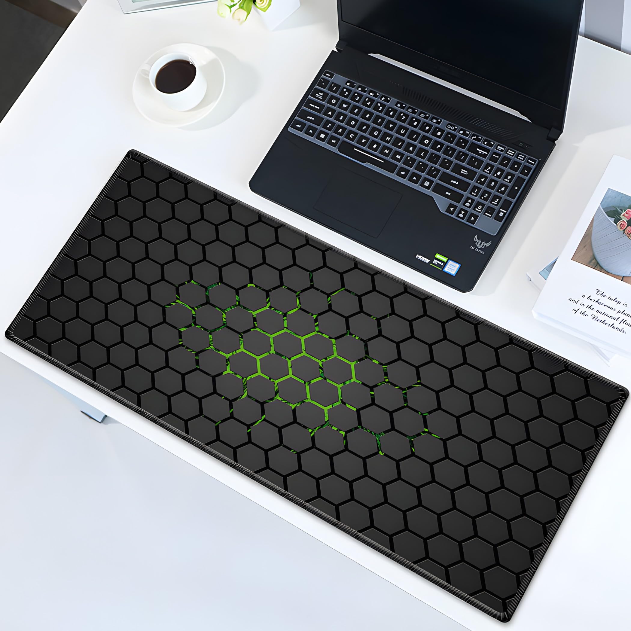 Retoo Podkładka pod mysz dla graczy, 400 x 900 mm, wodoszczelna, antypoślizgowa, do biura, pracy, nauki, laptopa, komputera, trwałe materiały, ochrona przed pryskającą wodą, poprawia prędkość