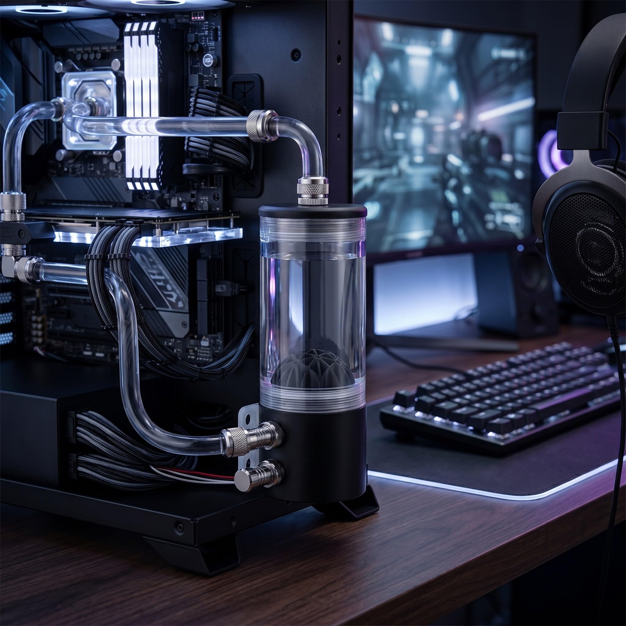 Pompa di Raffreddamento Ad Acqua per PC, Pompa Dell'acqua CPU per Computer 500 L/h Serbatoio di Raffreddamento Ad Acqua CO2 Serbatoio di Raffreddamento Ad Acqua con Pompa