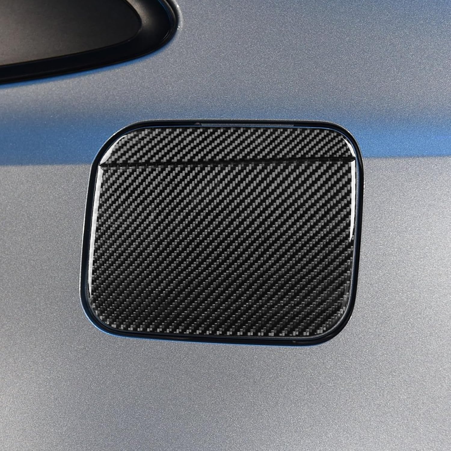 Fuel Tank Gas Cap Trim Cover Panel Cover Exterior Trim Sticker Real Quality Soft Carbon Fiber Compatible with Toyota Corolla & Cross 2019 2020 2021 2022 2023 2024 2025 Accessories Black