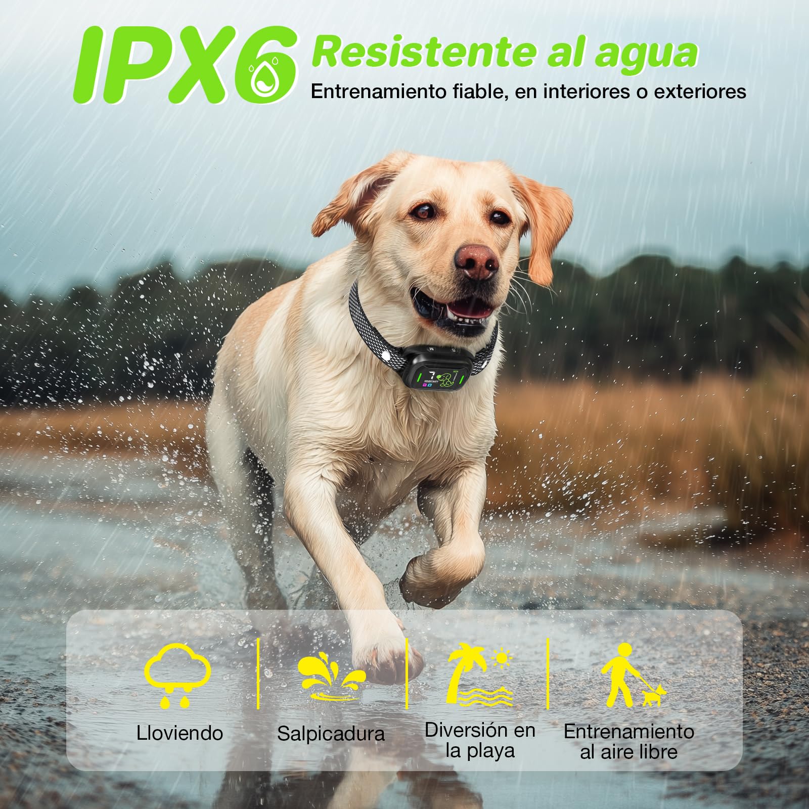 MASBRILL Collar Anti Ladrido para Perros - 3 Modos (Sonido, Vibración, Mixto) + 7 Niveles de Sensibilidad, Correa Anti-Ladridos con Pantalla LED,IPX7, Recargable,Carga Rápida, Ajustable y Fácil de Usa | 3 Modos (Sonido, Vibración) ,7 Niveles de Sensibilid
