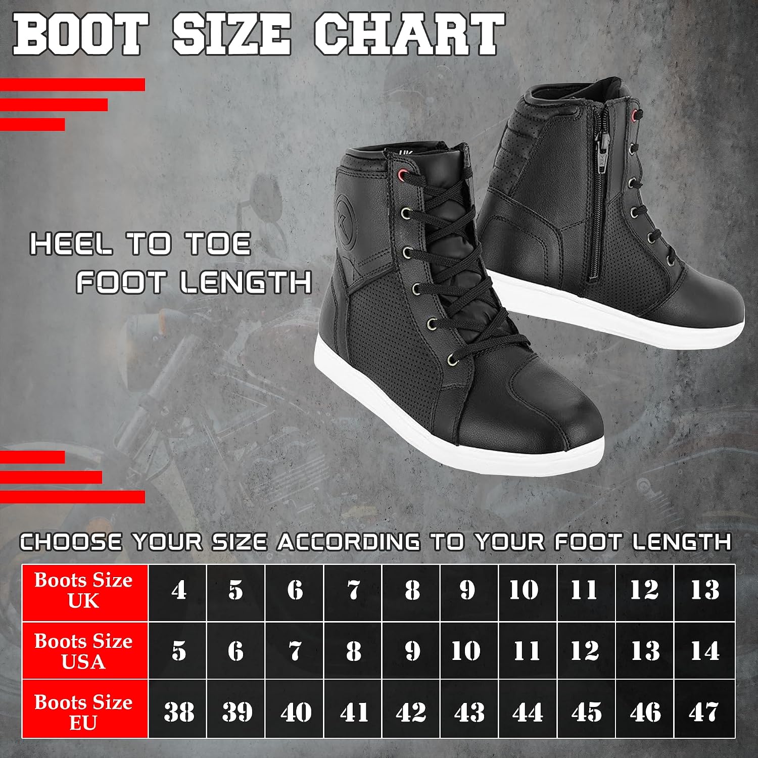 Men's Motorcycle Boots Leather Protective Shoes for Motorbike Breathable Reinforced Ankle Guard Non-Slip Sole Lace-Up Touring CE Approved