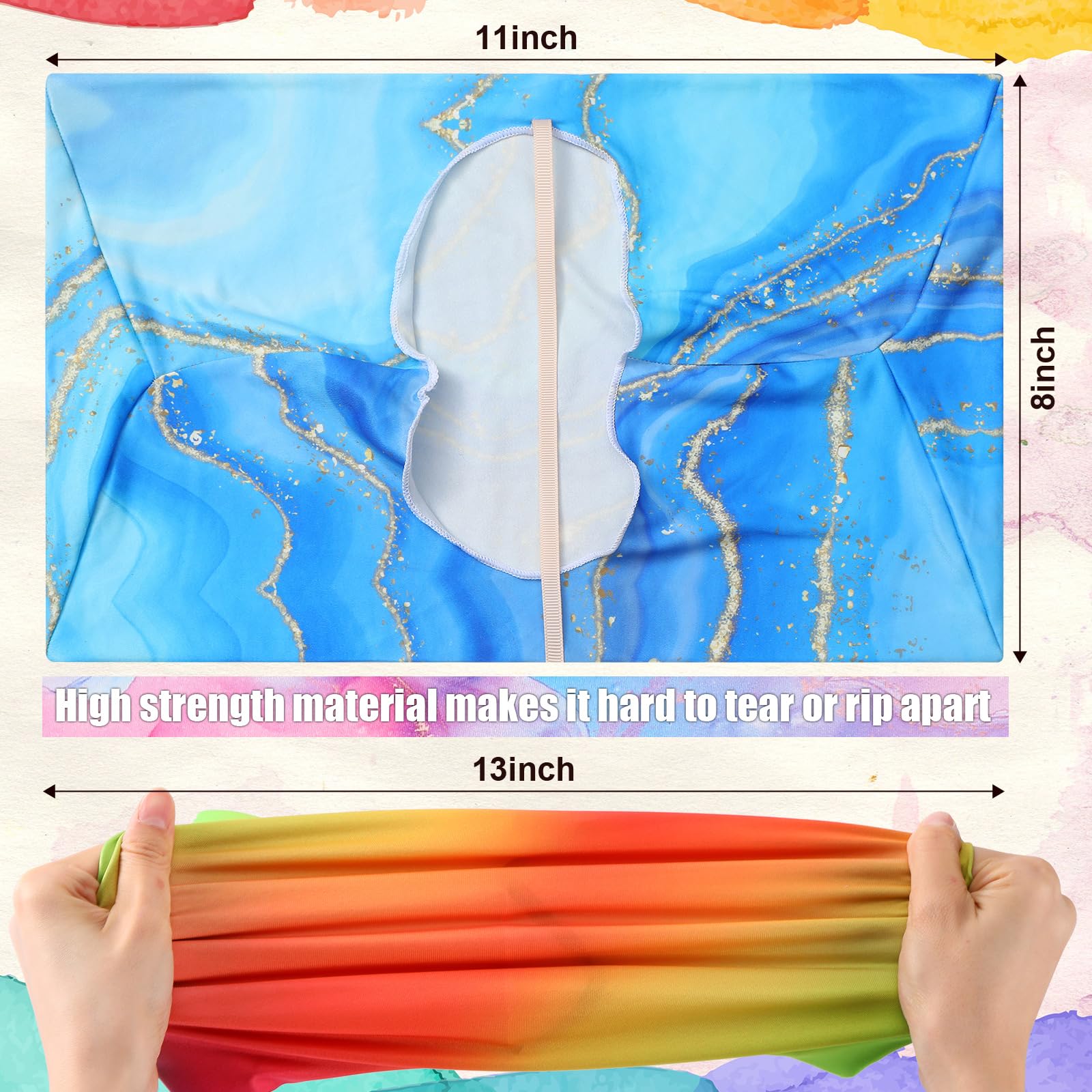 Yexiya 6 copertine per libri in tessuto elasticizzato, motivo colorato, lavabili, riutilizzabili, per libri di testo con copertina rigida fino a 23 x 28 cm (motivo marmo)