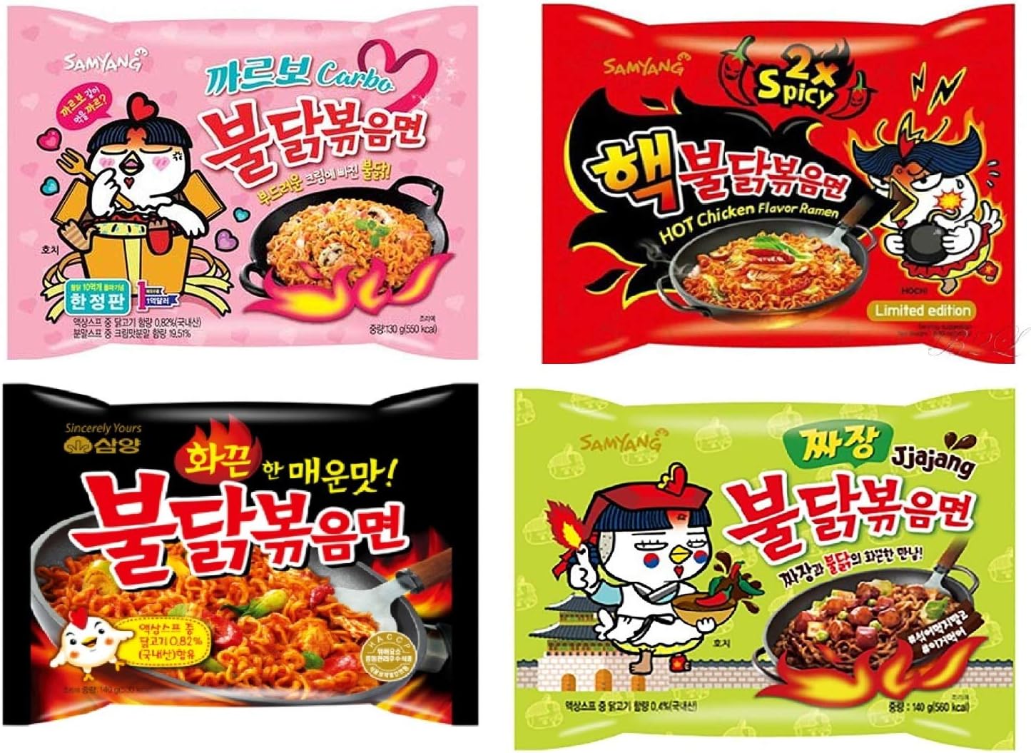 Samyang Ramen / Spicy Chicken Roasted Noodles (4 Flavor Combo (40 Pk))