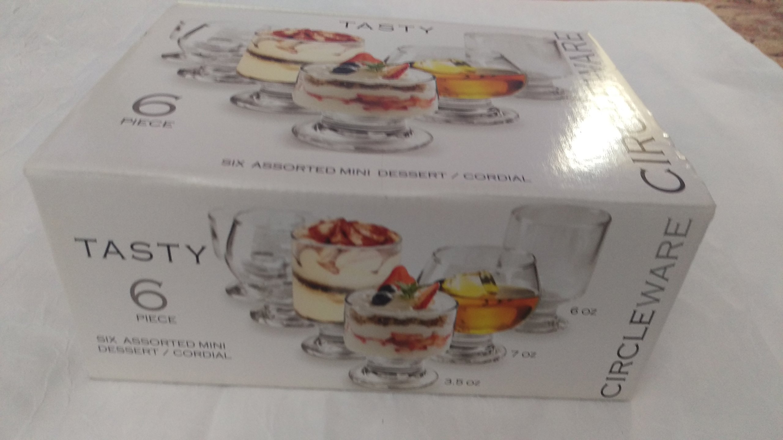 Circle Glass Tasty 6 Piece Assorted Dessert Cups